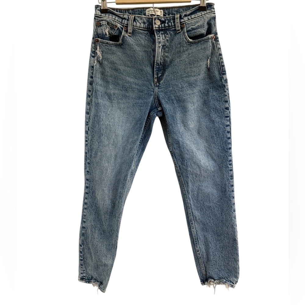 Abercrombie Fitch Women's Curve Love The Mom High Rise Tapered Jeans Size 29 8